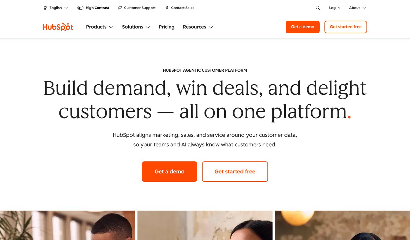 HubSpot homepage