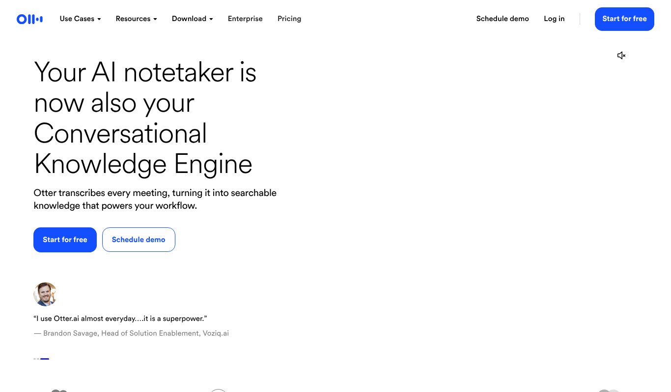 Otter.ai homepage